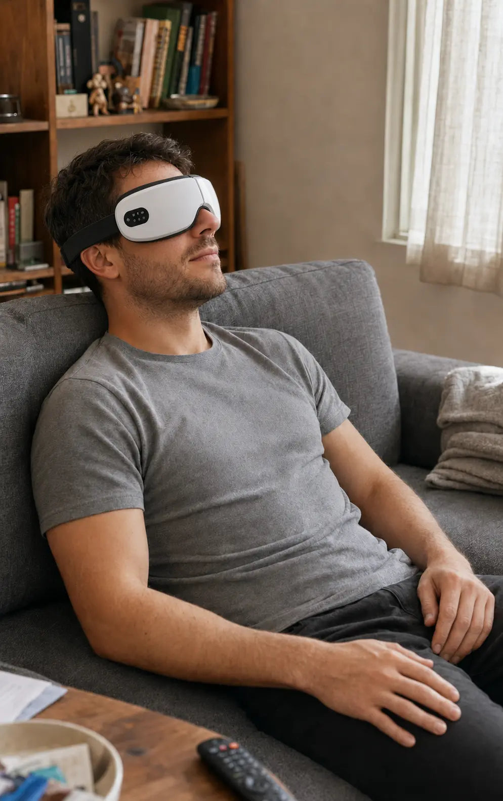 Hombre descansando en casa con DareaCare Relax